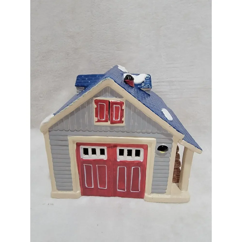 Dept. 56 Single Car Garage #5125-0 Snow Village Handpainted Ceramic Acc. NO PLUG